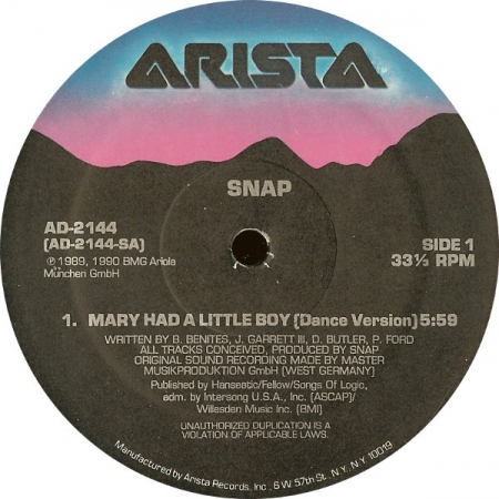 Snap ‎– Mary Had A Little Boy