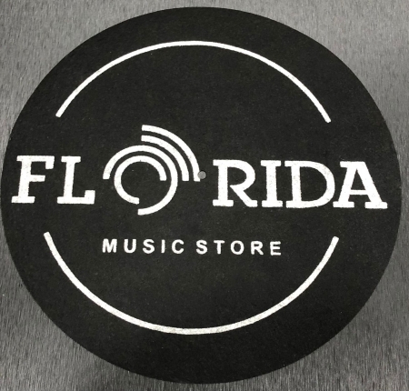 FELTRO PARA TOCA DISCO FLORIDA MUSIC STORE PRETO E PRATA