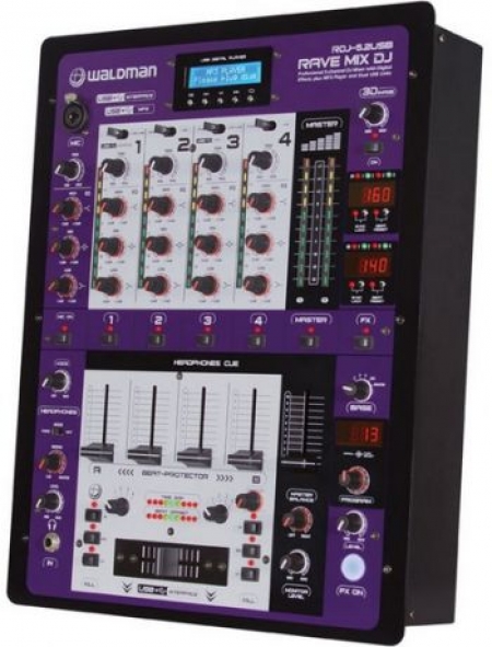 Mixer Waldman Rave Mix DJ RDJ 5.2 USB/MIDI c/ Reprodutor MP3
