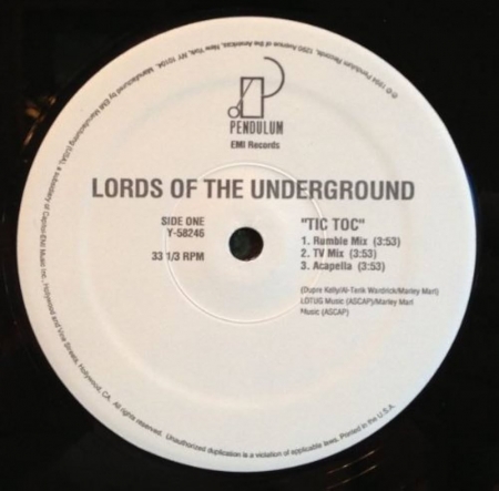 Lords Of The Underground - Tic Toc (vinil single importado)