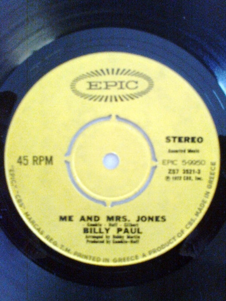 Billy Paul - Me And Mrs. Jones / Your Song (COMPACTO 7 POLEGADAS)