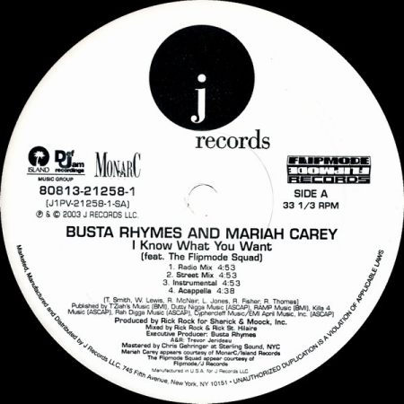 Busta Rhymes And Mariah Carey - I Know What You Want (VINYL SINGLE)