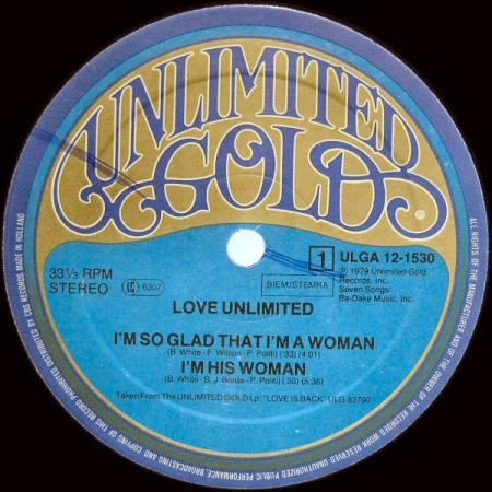 Love Unlimited ‎– I'm So Glad That I'm A Woman / Vieni Qua Bella M