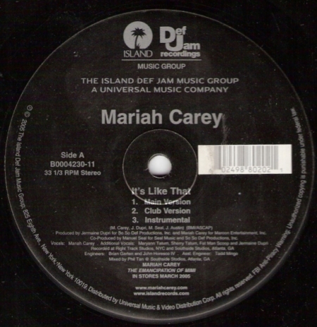 Mariah Carey ‎– It's Like That